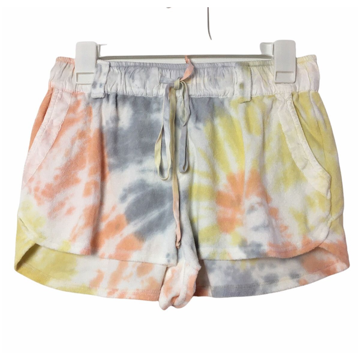 Young Fabulous & Broke Terry Shorts Size M (Yfb) Peach/Blue Tie Dye Knit